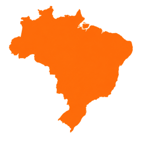 Contorno do mapa do Brasil em laranja